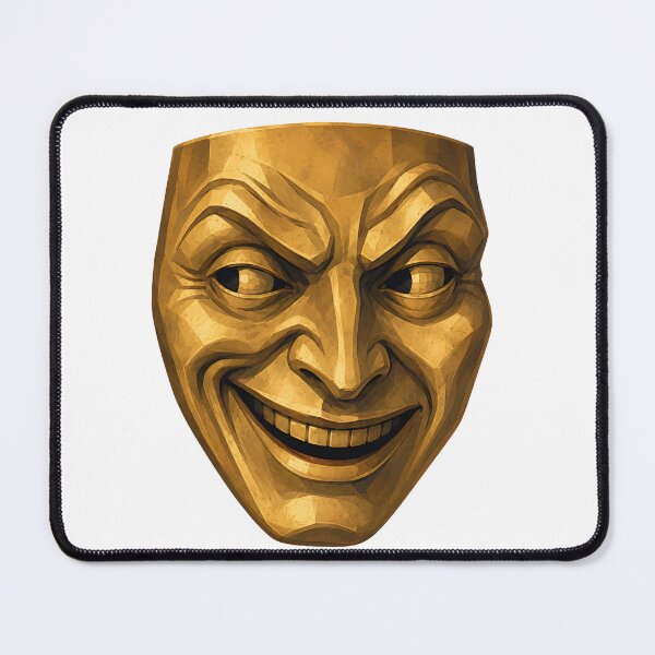 Item preview, Golden Comedy Theater Mask Faceted Grin Design designed and sold by bellaever.