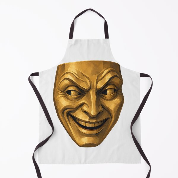 Item preview, Golden Comedy Theater Mask Faceted Grin Design designed and sold by bellaever.
