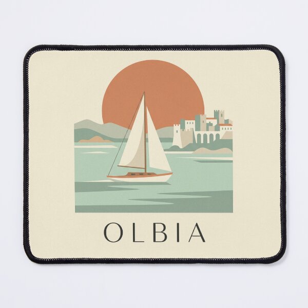 Item preview, Vintage Olbia Sardinia Minimalist Italy Travel Poster designed and sold by DuckOddity.