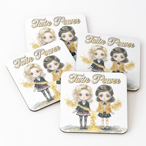 Item preview, Twin Power - Magical Watercolor Chibi Duo designed and sold by ArtisticDesignsbyLinda.