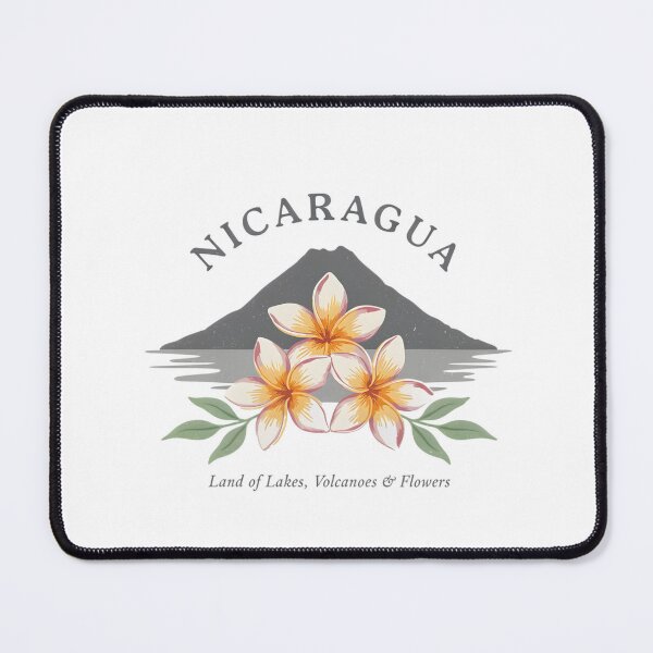 Item preview, Nicaragua's Sacuanjoche flower with volcano backdrop designed and sold by Nica Sol.