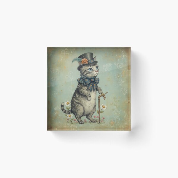 Item preview, Mystical Cats – The Gentleman Cat | Whimsical Victorian Cat Art Print | Quirky Animal Illustration designed and sold by Lorray55.