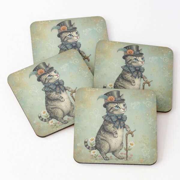 Item preview, Mystical Cats – The Gentleman Cat | Whimsical Victorian Cat Art Print | Quirky Animal Illustration designed and sold by Lorray55.