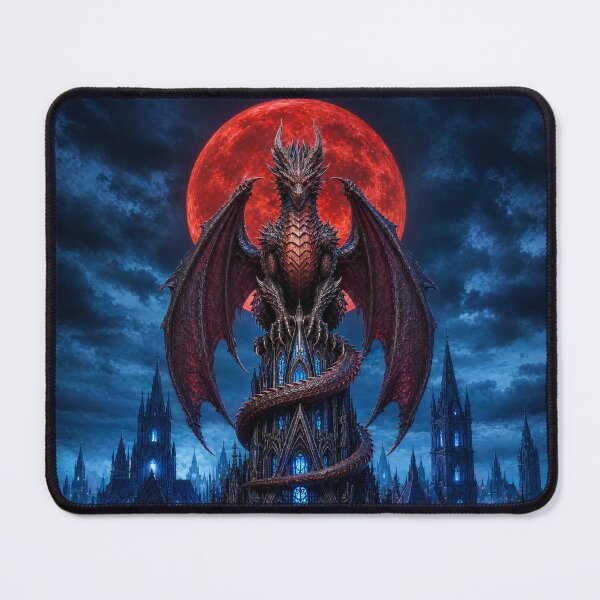 Item preview, Gothic Brown Dragon Under Blood Red Moon designed and sold by Aimaniia666.