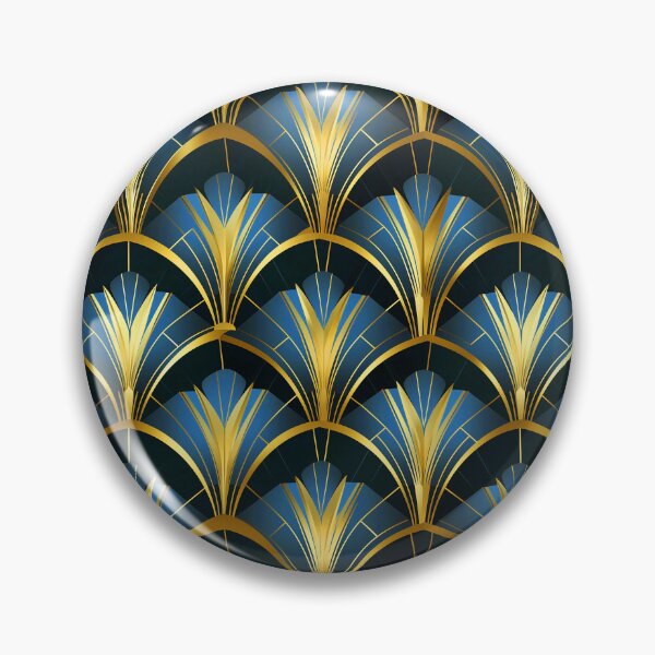 Item preview, Elegant Blue And Golden Hues Art Deco Pattern designed and sold by DEC02.