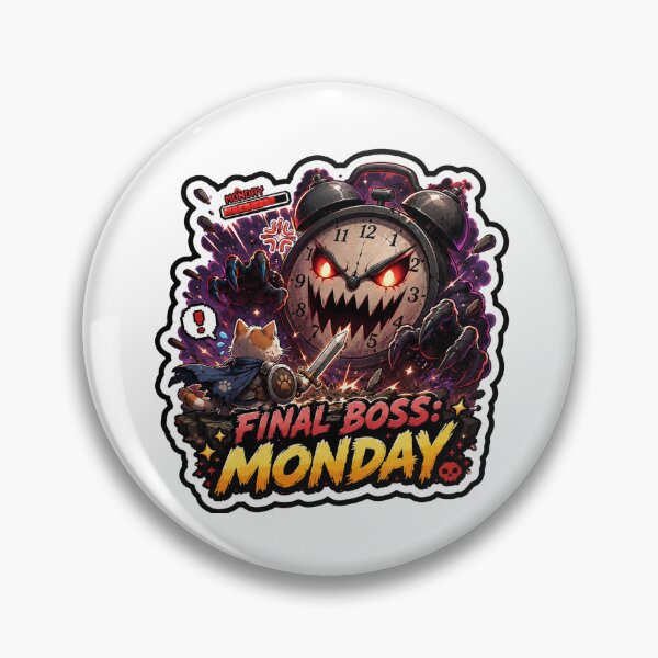 Item preview, Final Boss Monday - Gamer Cat Sticker designed and sold by Anime Junkiez.