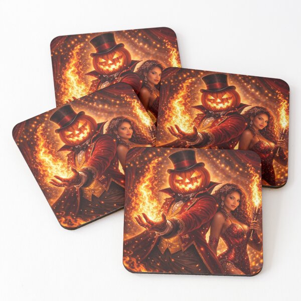 Item preview, Headless Horseman Fire Magician – Fiery Circus Fantasy Halloween Art designed and sold by TheHorsemanRidesAgain.