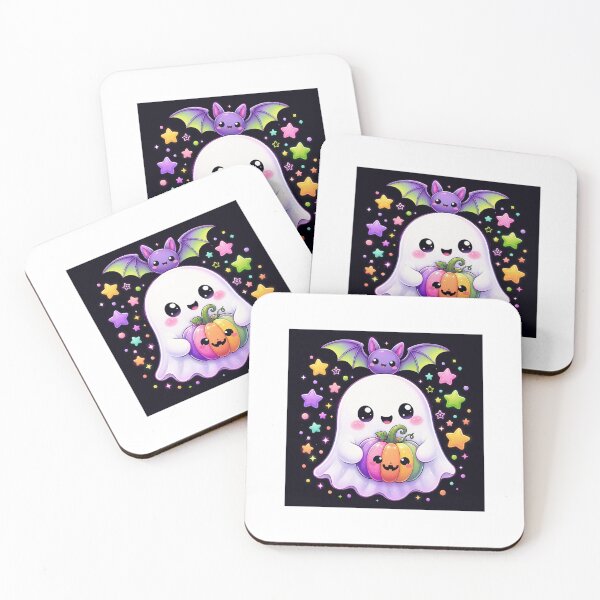 Item preview, Cute Ghost with Colorful Pumpkin designed and sold by Moonlight Studio.