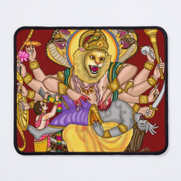 Item preview, Lord Narasimha Artwork | Divine Hindu God Digital Painting Illustration designed and sold by Harshit_Digital_Arts.