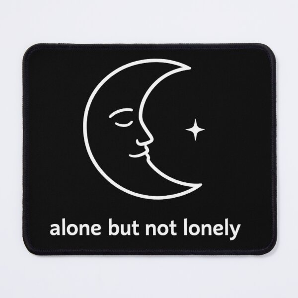 Item preview, Alone But Not Lonely T-Shirt | Crescent Moon Mental Health Space Gift | Minimalist Calm Design designed and sold by K Mood Studio.