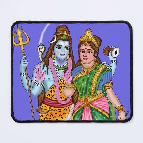 Item preview, Lord Shiva Parvati Artwork | Divine Hindu Couple Digital Painting Illustration designed and sold by Harshit_Digital_Arts.