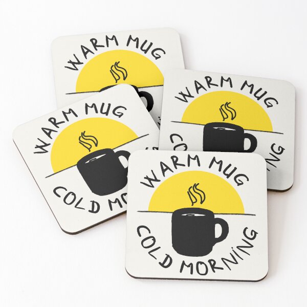 Item preview, Hand-Drawn 'Warm Mug, Cold Morning' Minimalist Sunrise Coffee & Tea Quote designed and sold by Digital-Thought.