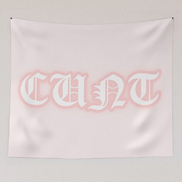 Item preview, Pastel "Cunt" Gothic Old English Text | Cute Pink Y2K Gothic Typography designed and sold by KawaiiTexts.