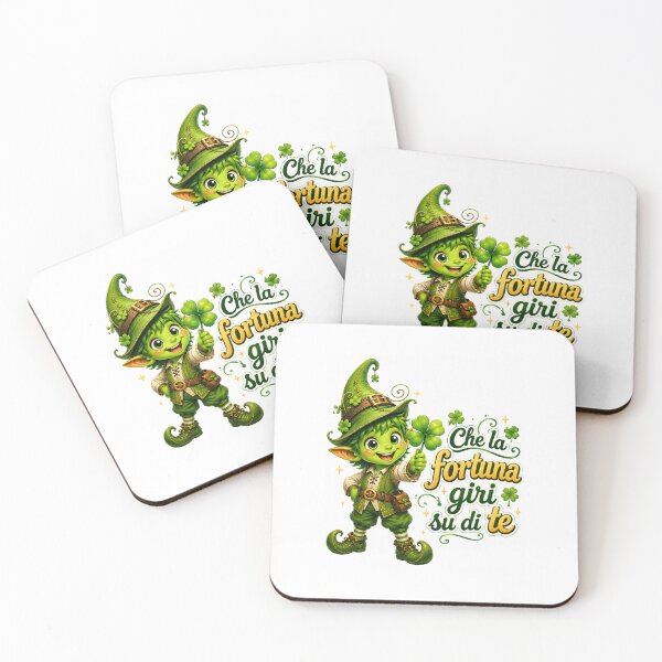 Item preview, Lucky Fantasy Elf with Four-Leaf Clover | Che la Fortuna Giri su di Te | Cute Good Luck Design designed and sold by RipantinaFantasy .