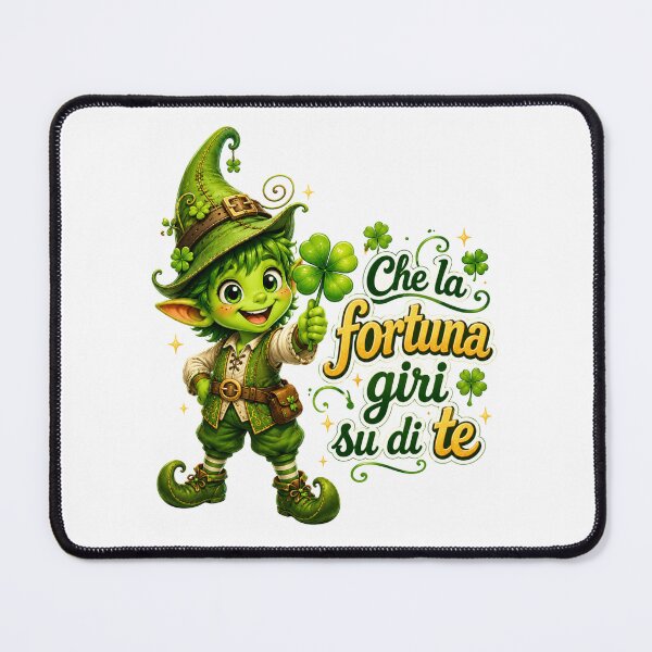 Item preview, Lucky Fantasy Elf with Four-Leaf Clover | Che la Fortuna Giri su di Te | Cute Good Luck Design designed and sold by RipantinaFantasy .
