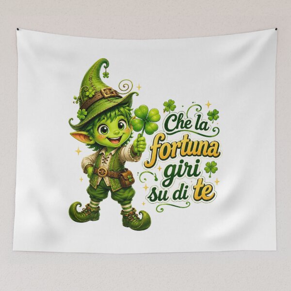 Item preview, Lucky Fantasy Elf with Four-Leaf Clover | Che la Fortuna Giri su di Te | Cute Good Luck Design designed and sold by RipantinaFantasy .