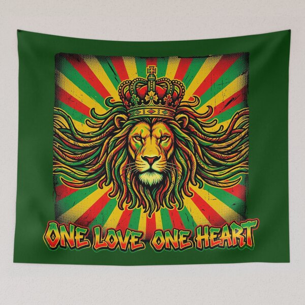 Item preview, Lion of Judah Rastafari Crown Reggae One Love One Heart T-Shirt designed and sold by digitalbob60.
