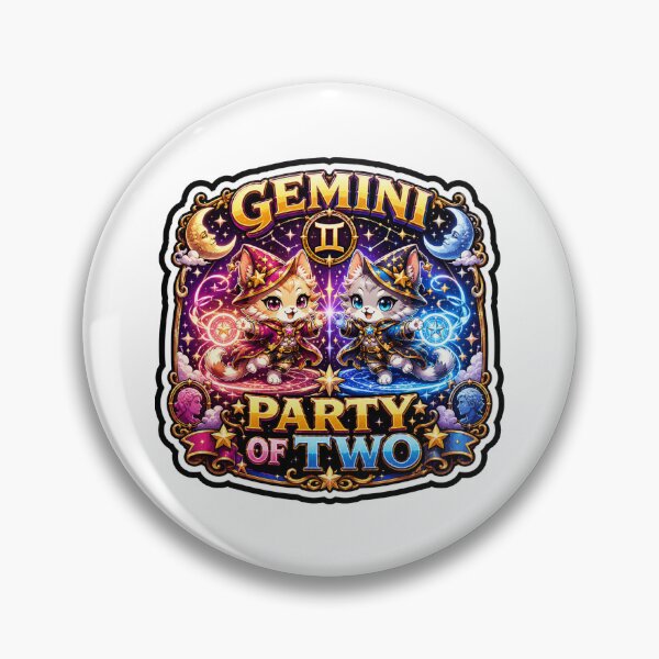 Item preview, Gemini Party of Two - Zodiac Twin Cats Sticker designed and sold by Anime Junkiez.