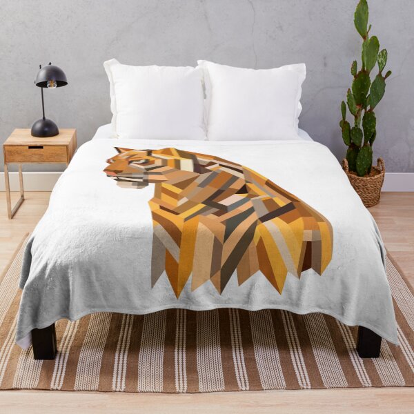 Item preview, Geometric Tiger Portrait in Earth Tones designed and sold by KhrystallineArt.