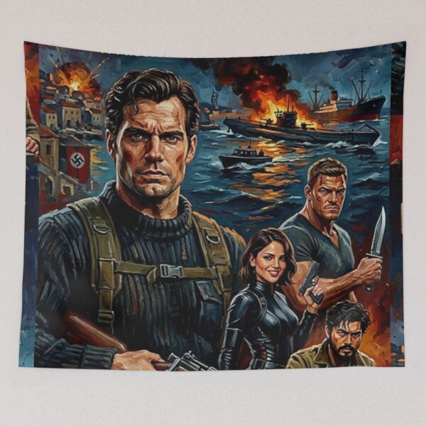 Item preview, The Ministry of Ungentlemanly Warfare Retro World War II Action Tribute Art Movie Poster designed and sold by Art's Diner.