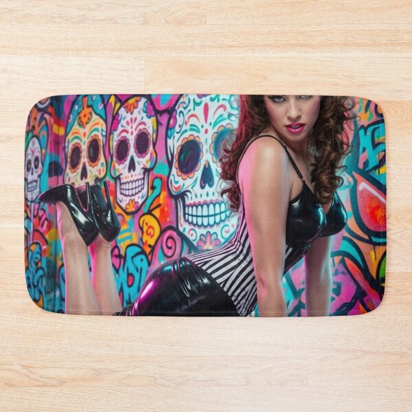 Item preview, Pin-up Model with Graffiti Backdrop designed and sold by kiwiartyfarty.