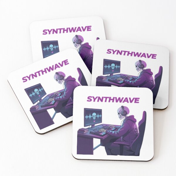 Item preview, Synthwave DJ Skeleton Music Producer designed and sold by Northern Glow Art.