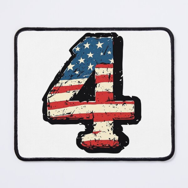 Item preview, Retro 4th of July Vintage Patriotic Americana Number 4 Sticker and T-Shirt designed and sold by thepixelcloset.
