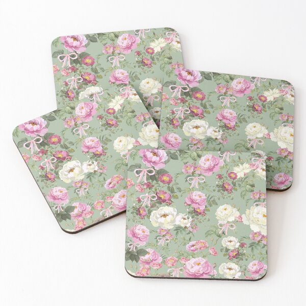 Item preview, Vintage Pink Roses & Coquette Bows Floral Pattern 2 | Cottagecore Botanical Design designed and sold by Asmaa Abdul-Azim.