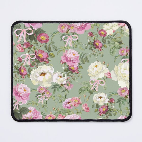 Item preview, Vintage Pink Roses & Coquette Bows Floral Pattern 2 | Cottagecore Botanical Design designed and sold by Asmaa Abdul-Azim.