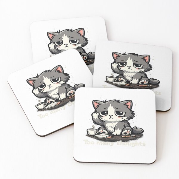 Item preview, Overwhelmed Cat Too Many Thoughts designed and sold by Meterka.