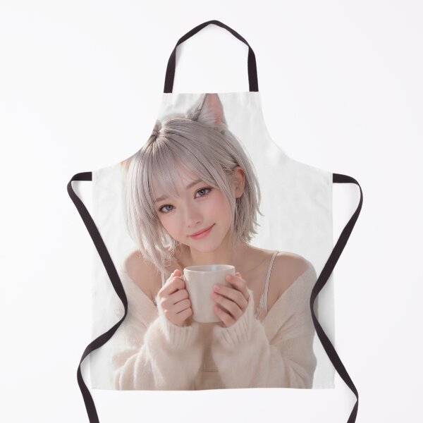 Item preview, Warm Welcome – Cozy Cat-Eared Companion with a Coffee Mug designed and sold by RinaWorksJP.
