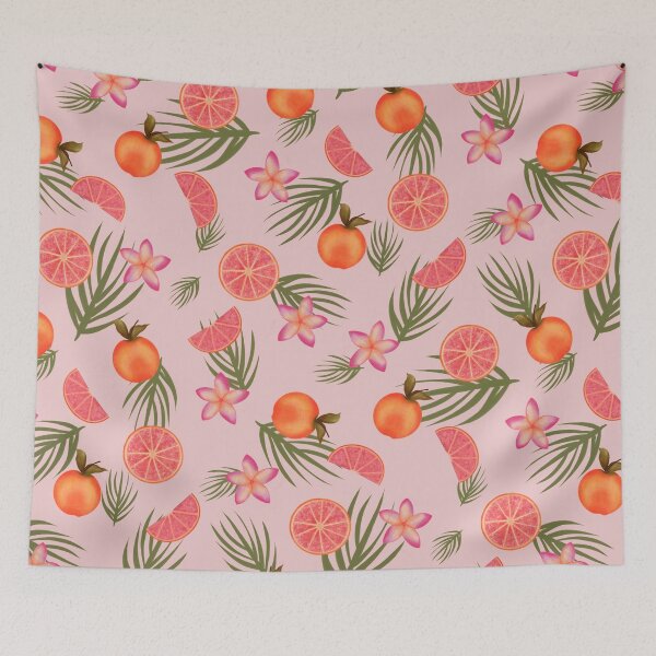 Item preview, Tropical Citrus Fruit Floral Seamless Pattern Pink designed and sold by Pop & Punch.