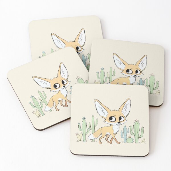 Item preview, Cute Fennec Fox Desert Cacti Kawaii Animal Art designed and sold by Cipher & Soul.