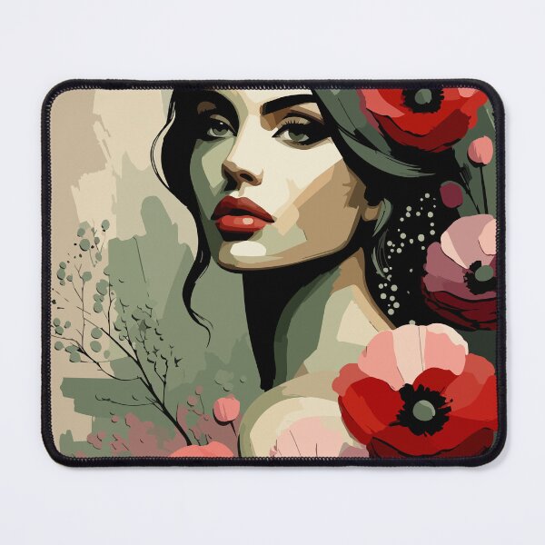 Item preview, Bohemian Poppy Woman Portrait designed and sold by ArtByBoya.