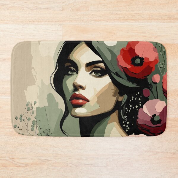 Item preview, Bohemian Poppy Woman Portrait designed and sold by ArtByBoya.
