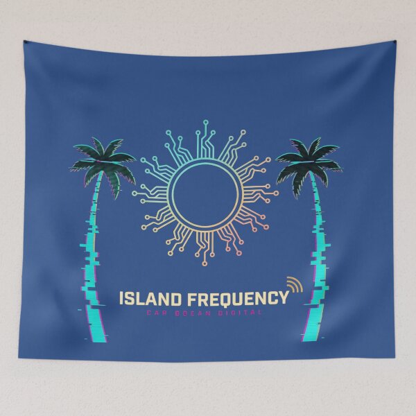 Item preview, Island Frequency Caribbean Digital Art | Cyberpunk Palm Tree Circuit Sun Graphic designed and sold by digitalbob60.