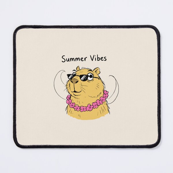 Item preview, "Summer Vibes" Funny Cool Capybara Sunglasses Hawaiian Lei designed and sold by Cipher & Soul.