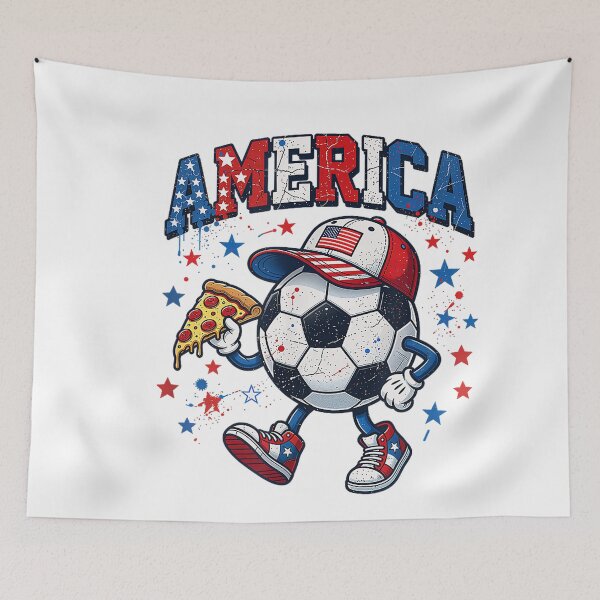 Item preview, American Soccer boy Pizza Lover USA Flag Ball Patriotic designed and sold by CriseldaBruning.