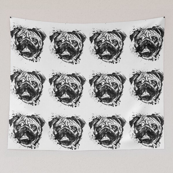 Item preview, Pug Ink Portrait Illustration designed and sold by Inkversed.