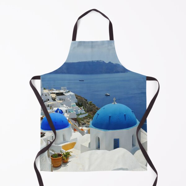 Item preview, Santorini Blue Domes and White Greek Buildings from the Clifftop designed and sold by jaynerushton.