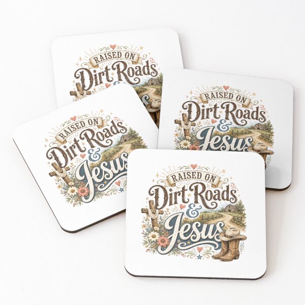 Item preview, Raised on Dirt Roads & Jesus – Rustic Country Faith designed and sold by SweetTeezPrints.