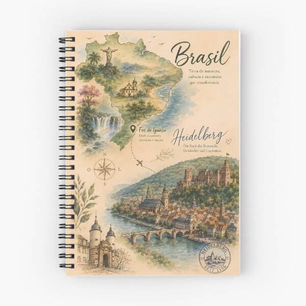 Item preview, Brazil & Heidelberg Illustrated Map designed and sold by HoloInverse.