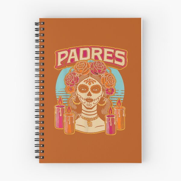 Item preview, Vintage Padres Sugar Skull Catrina Roses Baseball Fan designed and sold by MichelLoveHaris.