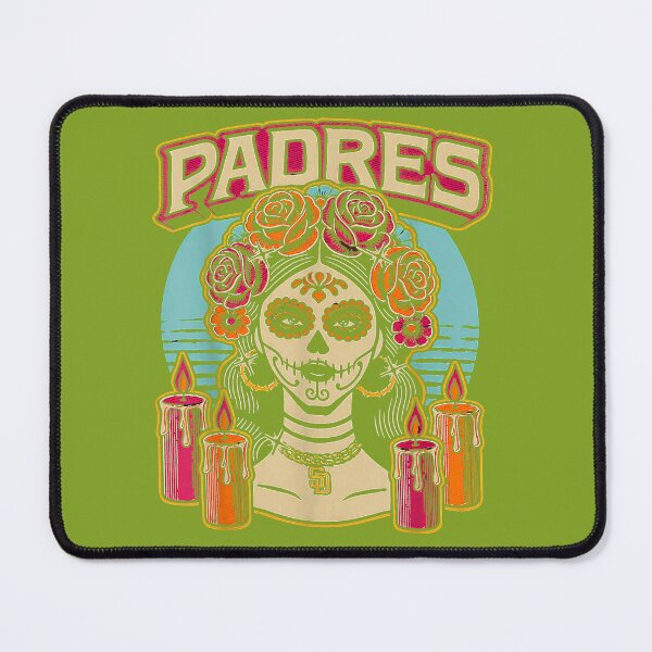 Item preview, Vintage Padres Sugar Skull Catrina Roses Baseball Fan designed and sold by MichelLoveHaris.