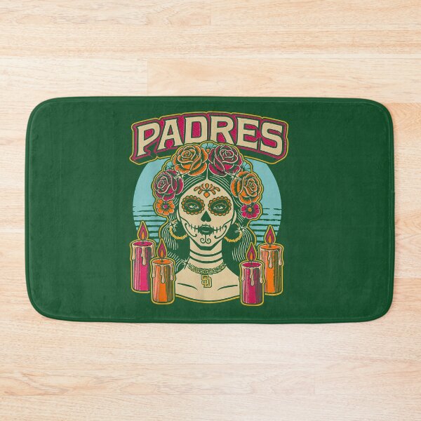 Item preview, Vintage Padres Sugar Skull Catrina Roses Baseball Fan designed and sold by MichelLoveHaris.