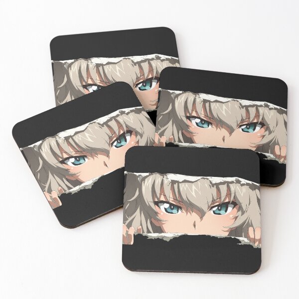 Aperçu de l'œuvre Erika Itsumi, Girls und Panzer, yeux ambrés, regard sérieux, papier déchiré, gros plan créée et vendue par PMartistStudio.