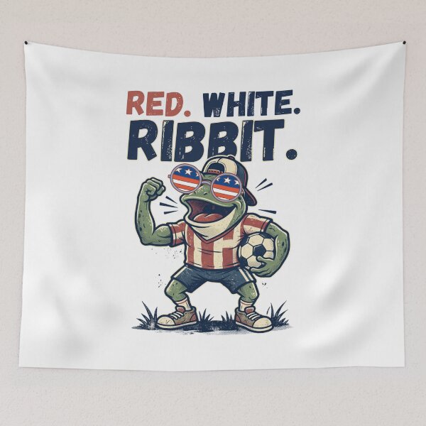 Item preview, Red White Ribbit USA Soccer Funny Frog Fan designed and sold by Majnon8bp.