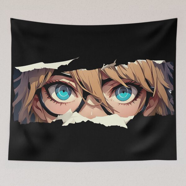 Item preview, Byakuya Togami Danganronpa Eyes Peeker Torn Paper Blue Stare designed and sold by PMartistStudio.