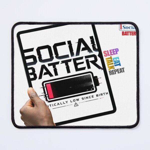 Item preview, Social Battery Critically Low Since Birth – Funny Introvert Quote Graphic designed and sold by UrmiCreation.