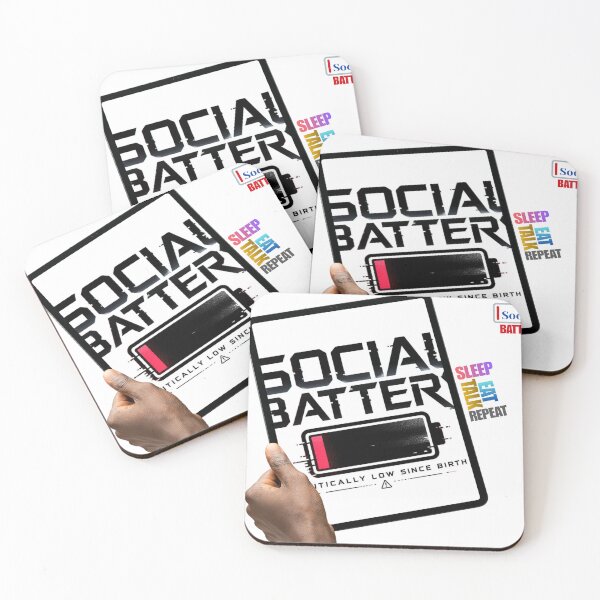 Item preview, Social Battery Critically Low Since Birth – Funny Introvert Quote Graphic designed and sold by UrmiCreation.